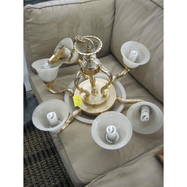 GOLD HANGING LIGHT FIXTURE