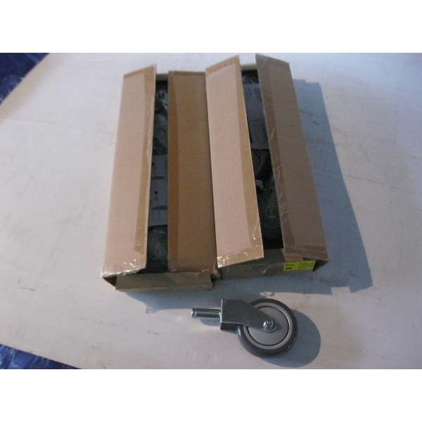 2 BOXES OF ULINE WIRE SHELVING 4 PIECE CASTORS
