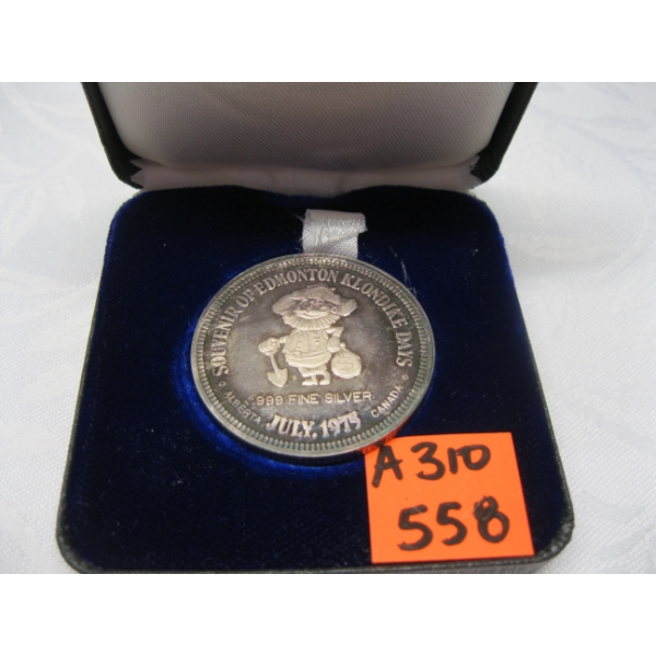 1975 SOUVENIR OF EDMONTON KLONDIKE DAYS .999 SILVER (TAX EXEMPT)