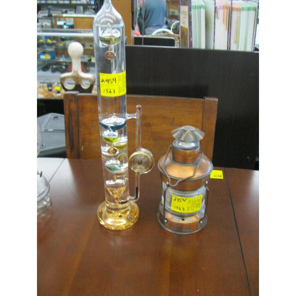 CANDLEHOLDER & A SINKING THERMOMETER