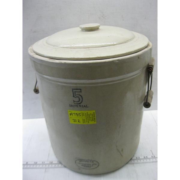 5 GALLON MEDALTA CROCK W/LID