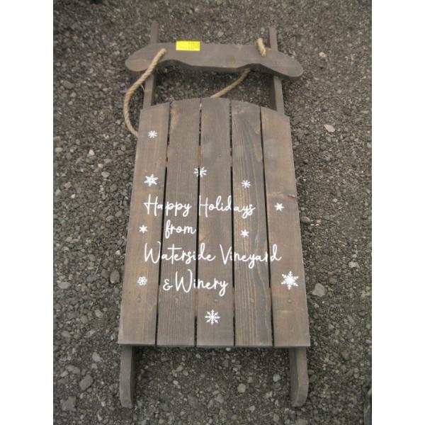 HAPPY HOLIDAYS WOODEN SLEIGH