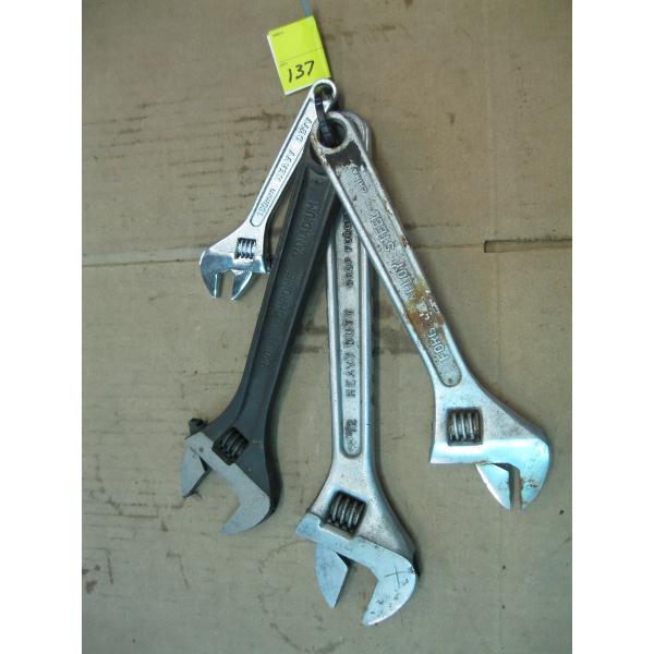 4 CRESCENT WRENCHES