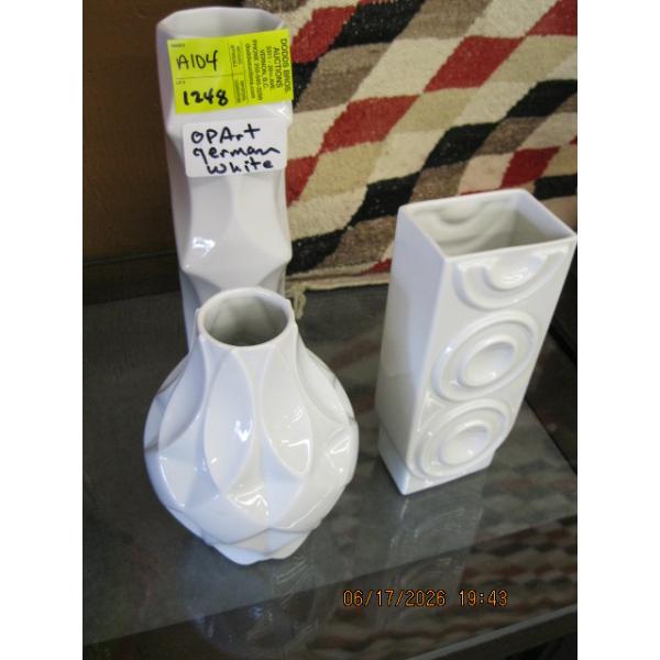3 PIECES OF MCM BAVARIAN PORCELAIN VASES