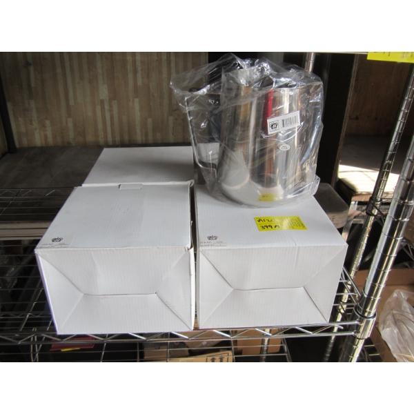 4 METALLIC MILK JUGS