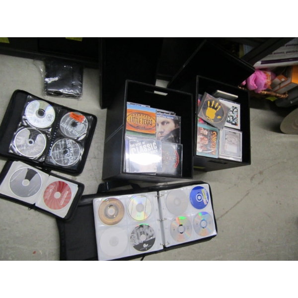 2 MATCHING STORAGE BOXES W/ASST. CDs IN CD BOOKS
