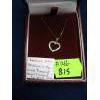 Image 2 : LADIES 10KT NECKLACE W/SM. DIAMOND HEART PENDANT, 16"
