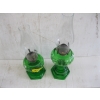 Image 2 : 2 GREEN BASED OIL LAMPS