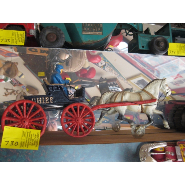 CAST IRON HORSE & CART