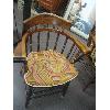 Image 2 : ROUND GLASS TOP TABLE W/6 PUB STYLE WOOD ARMCHAIRS