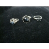 Image 2 : 3 STERLING SILVER .925 RINGS W/DARK STONES, 11G