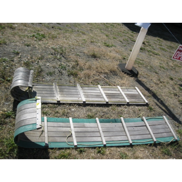 2 WOODEN TOBOGGANS - BOTH NEED WORK