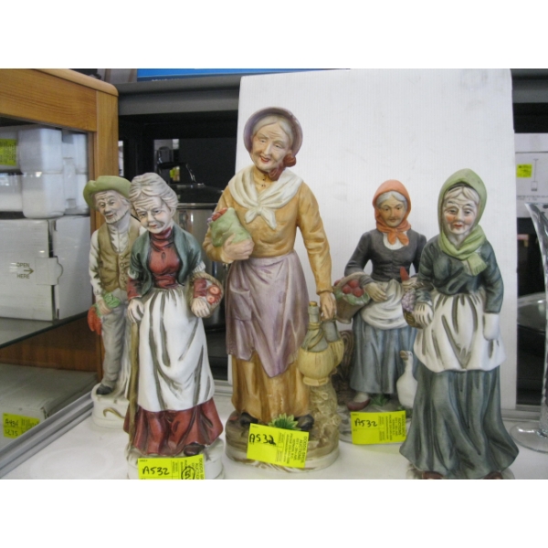 5 LG. CERAMIC FIGURINES