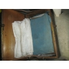 Image 2 : VINTAGE WOODEN BOX W/ASST. PAINTER'S TARPS