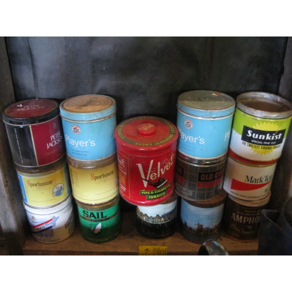 TOBACCO TINS - SOME WITHOUT LIDS
