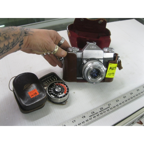 VINTAGE ZEISS ICON CONTRAFLEX CAMERA W/WESTON MASTER LIGHT METER