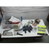 Image 1 : BOX OF MISC. TOOLS, BATTERIES, STAPLE GUNS, ETC.