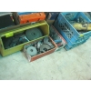 Image 1 : BASKET OF MISC. POWERFIST ANGLE GRINDERS - 4 - & LOT OF ASST. GRINDING DISCS, WIRE BRUSHES, ETC.