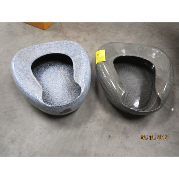 2 ENAMEL BED PANS