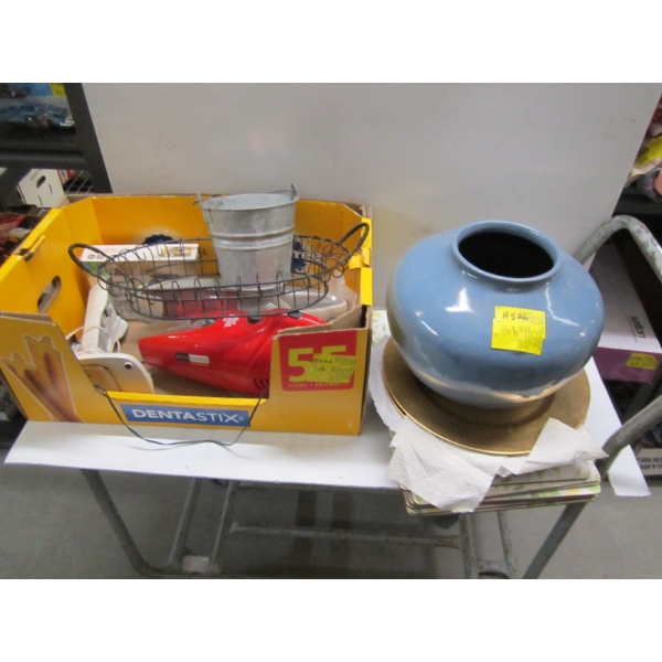 MISC. HAND VACUUMS, PLANTER CAN, PLACEMATS, ETC.