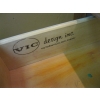 Image 7 : MAPLE SM. 2 DRAWER DROP FRONT WRITING DESK W/UPPER GLASS DOORED CABINET - MISSING SHELVES