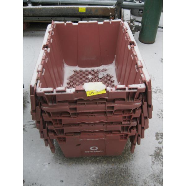 RED FOLDING TOP STORAGE CONTAINERS