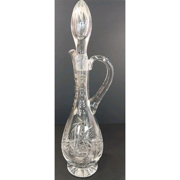 LEAD CRYSTAL LARGE 17" IMPERLUX DECANTER W/STOPPER, MADE IN EAST GERMANY