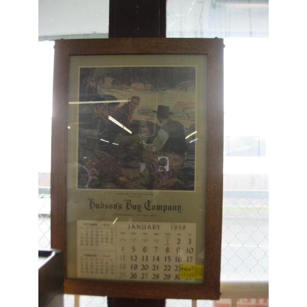 FRAMED 1959 HUDSON BAY CO. CALENDAR