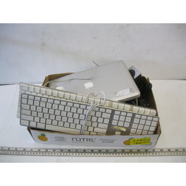 MISC. KEYBOARDS, TELEPHONE, MOUSE, APPLE LAPTOP, ETC.