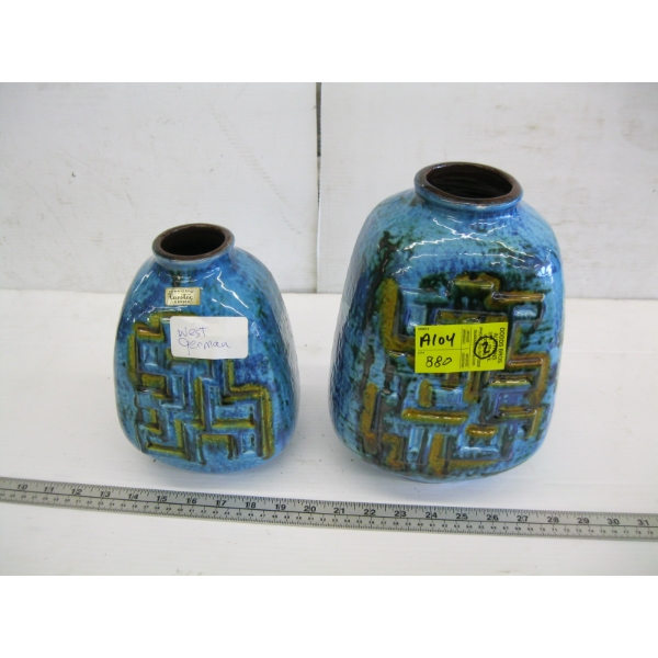 2 WEST GERMAN MCM CARSTEN POTTERY VASES