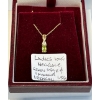 Image 1 : LADIES 10KT NECKLACE W/GREEN STONE & DIAMOND, 1.5GR
