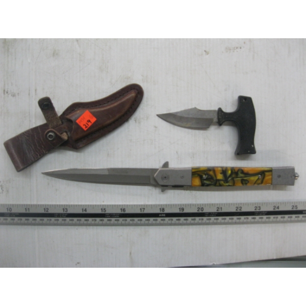 SKINNING KNIFE & A FOLDING KNIFE