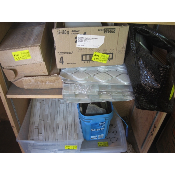 MISC. TILE & 30LB BAG OF MORTAR
