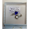 Image 1 : SILVER RING W/BLUE HEART & SILVER HEART, SZ 8 3/4