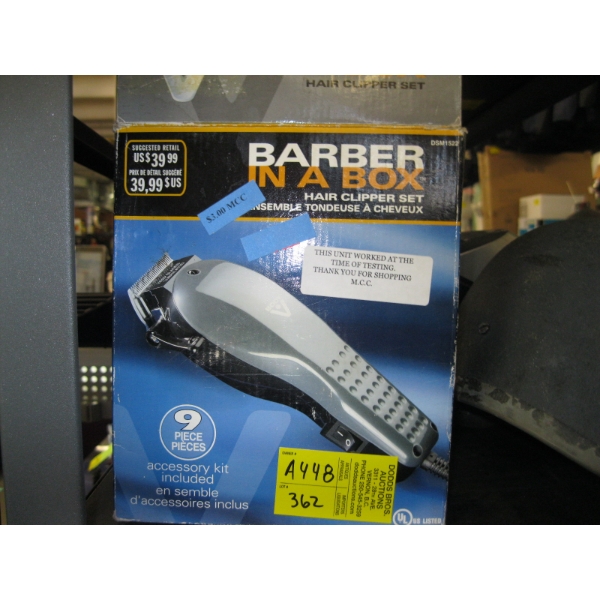 BARBER IN A BOX HAIR CLIPPER SET