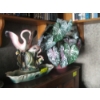 Image 1 : MCM DECORATIVE LANE CERAMIC FLAMINGO LAMP/PLANTER & ARTIFICIAL PLANT