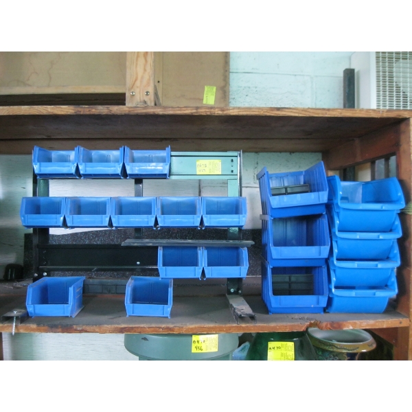 BLUE PLASTIC STORAGE BOXES