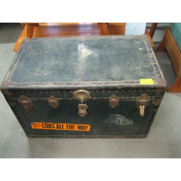 LEATHER BOUND STEAMER TRUNK