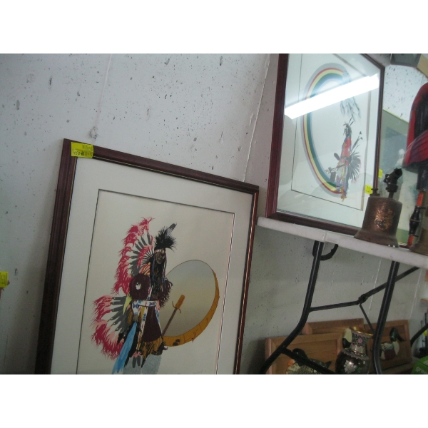 2 FRAMED & NUMBERED PRINTS BY WILLY BELCOURT - 125/150, 164/198 - 1 MISSING GLASS