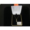 Image 2 : LADIES 10KT NECKLACE W/3 DIAMONDS, 18" CHAIN