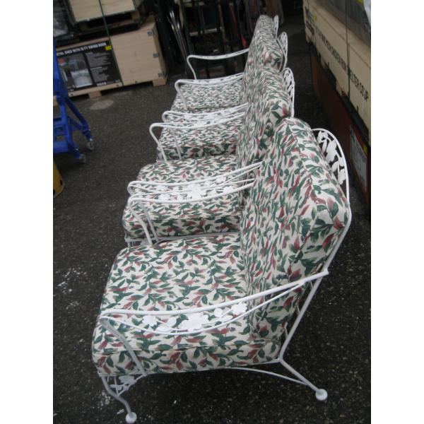 4 WROUGHT IRON CHAIRS W/CUSHIONS