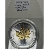 Image 1 : 2014 1 OZ .999 SILVER W/GOLD PLATED MAPLE LEAF $5 COIN (TAX EXEMPT)