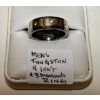 Image 1 : MEN'S TUNGSTEN 10KT RING W/3 DIAMONDS - SZ 8