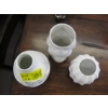Image 2 : 3 WEST GERMAN WHITE BISQUE OP ART VASES