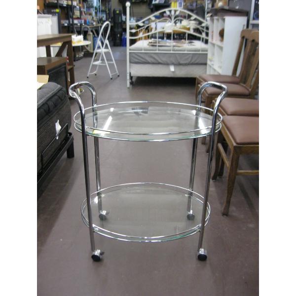 CHROME & GLASS TROLLEY