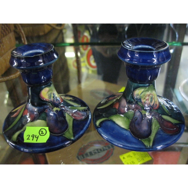PAIR OF MOORCROFT CANDLESTICKS