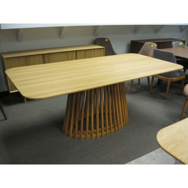 CASA OAK SINGLE PEDESTAL 200CM TABLE