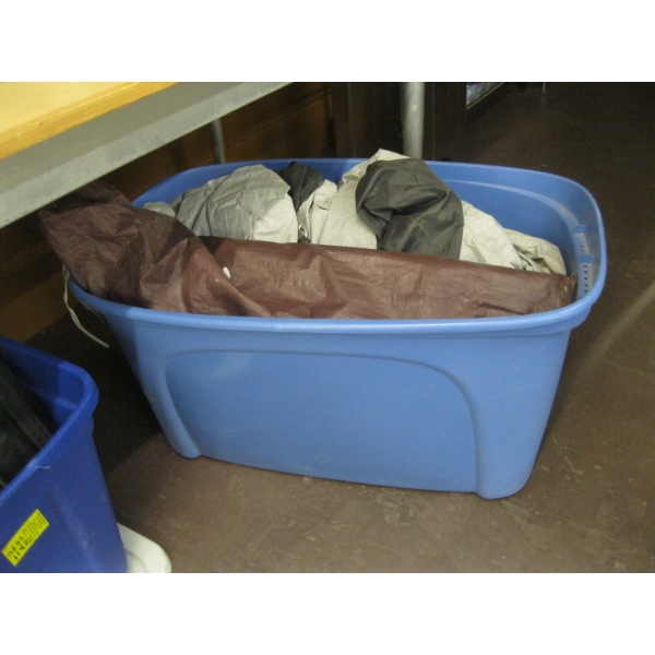 BIN W/TENT POLES & TENT