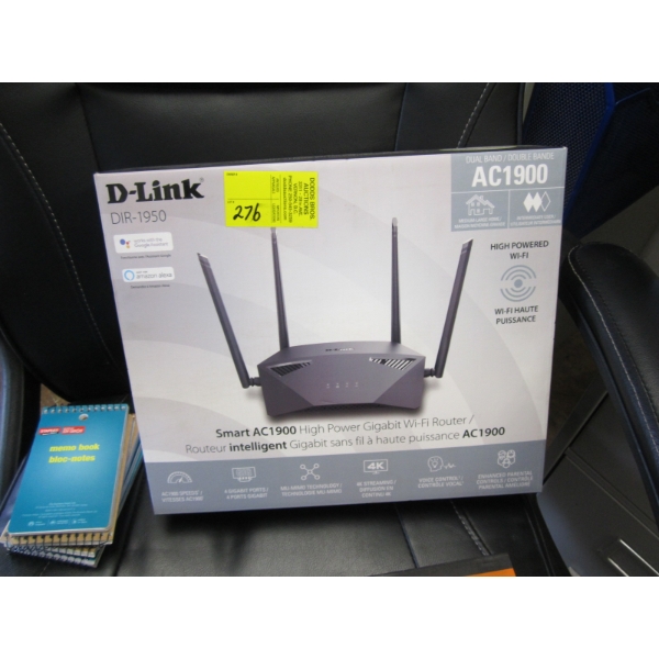 D LINK SMART AC 1900 HIGH POWERED GIGABYTE WIFI ROUTER IN BOX