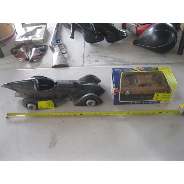 3 TOYS - 2 BATMAN & A DIECAST CAR - 1949 FORD COUPE